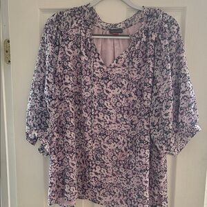 Vince Camuto Floral Lavender/Pink Women's Top, Size 1X